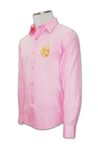 R085  量身訂購粉紅色恤衫   訂製團體襯衫款式  個性設計恤衫款式  恤衫批發商